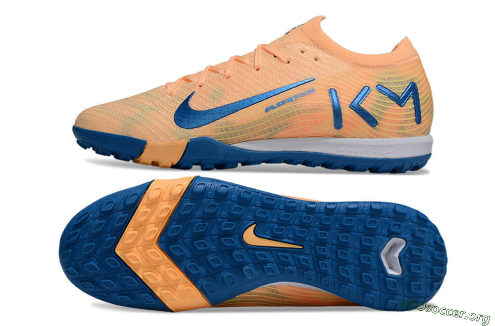KM x Nike Air Zoom Mercurial Vapor 16 Elite TF Football Shoes - Orange/Ocean Blue/Sandy Peach 1