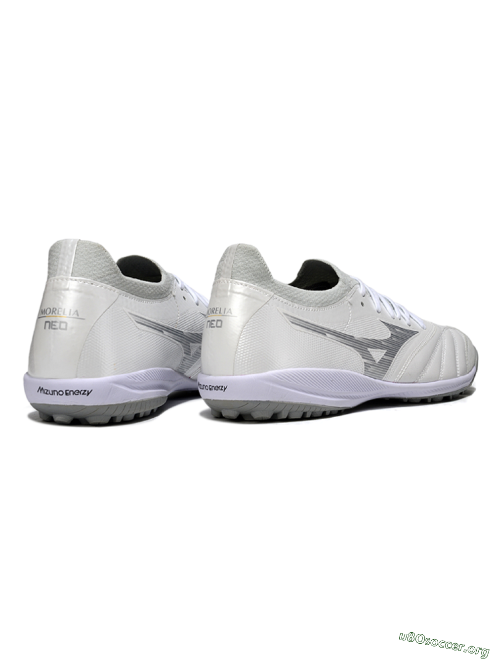 Mizuno Morelia Neo 4 TF Football Shoes - White/Silver Mist/Carbon Gray 6