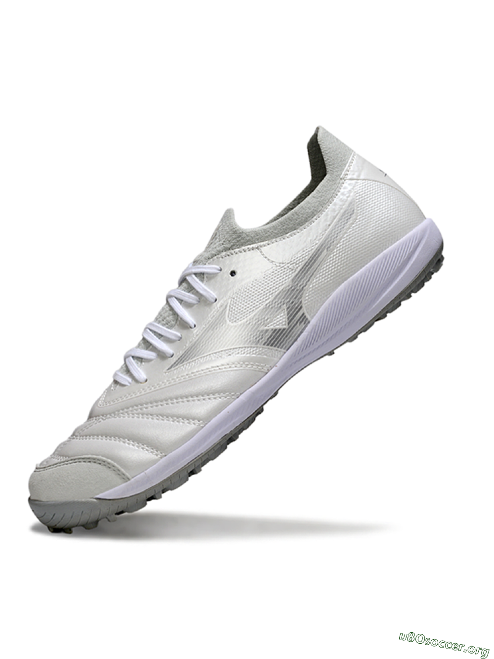 Mizuno Morelia Neo 4 TF Football Shoes - White/Silver Mist/Carbon Gray 5