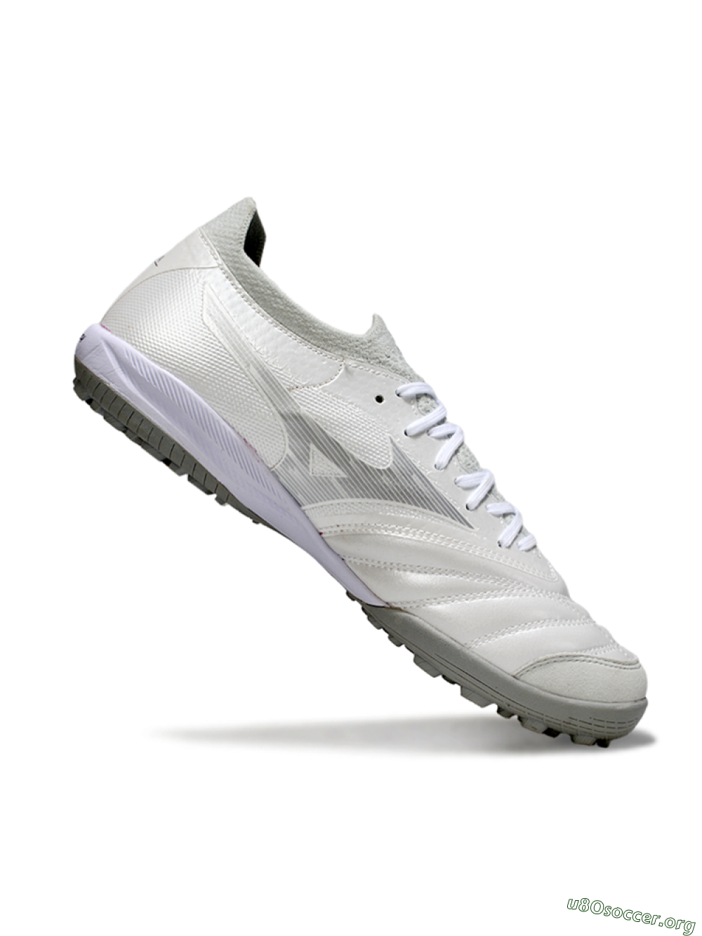 Mizuno Morelia Neo 4 TF Football Shoes - White/Silver Mist/Carbon Gray 4