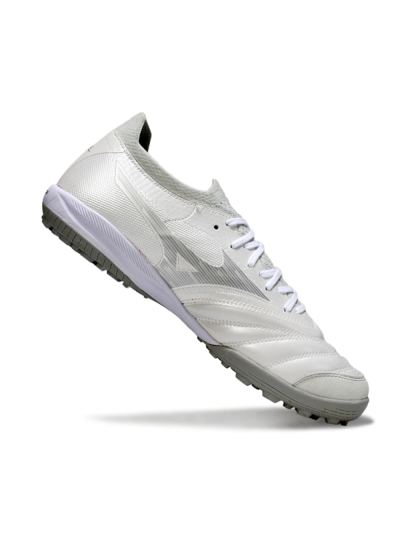 Mizuno Morelia Neo 4 TF Football Shoes - White/Silver Mist/Carbon Gray