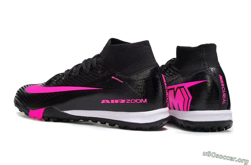 Nike Air Zoom Mercurial Superfly 10 Elite TF Football Shoes - Black/Neon Pink/Charcoal Grey 4