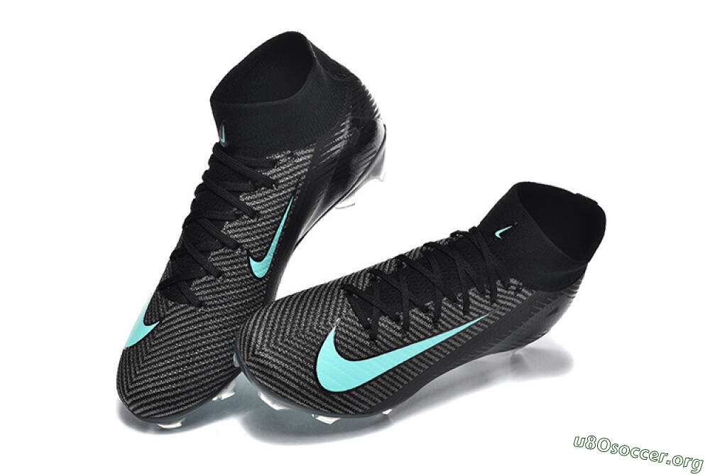 Nike Air Zoom Mercurial Superfly 10 Elite FG Football Boots - Black/Ice Blue/Charcoal Gray 6