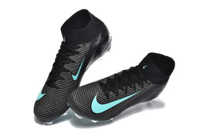 Nike Air Zoom Mercurial Superfly 10 Elite FG Football Boots - Black/Ice Blue/Charcoal Gray
