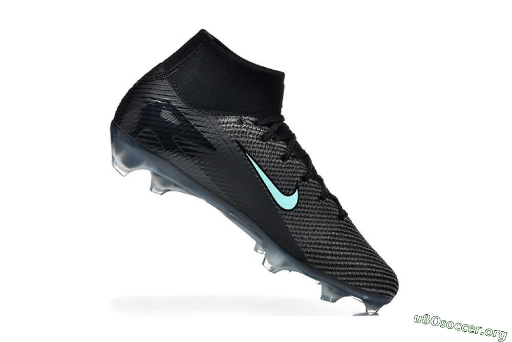 Nike Air Zoom Mercurial Superfly 10 Elite FG Football Boots - Black/Ice Blue/Charcoal Gray 7