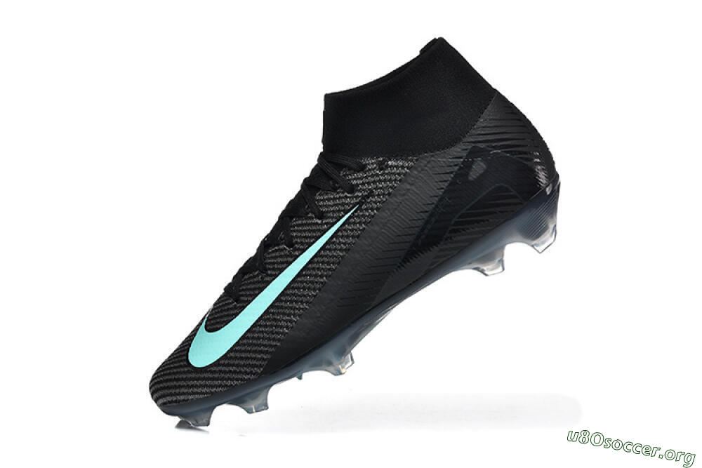 Nike Air Zoom Mercurial Superfly 10 Elite FG Football Boots - Black/Ice Blue/Charcoal Gray 8