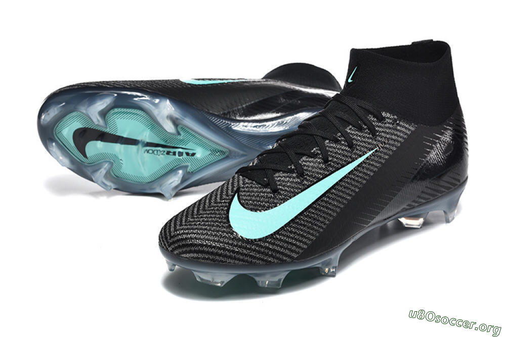 Nike Air Zoom Mercurial Superfly 10 Elite FG Football Boots - Black/Ice Blue/Charcoal Gray 0
