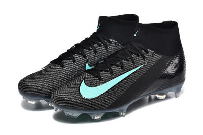 Nike Air Zoom Mercurial Superfly 10 Elite FG Football Boots - Black/Ice Blue/Charcoal Gray