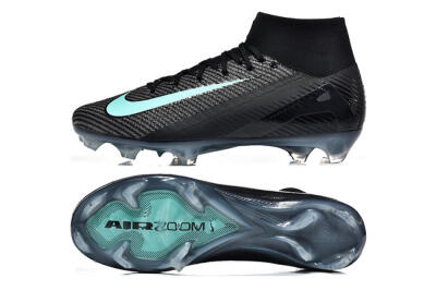 Nike Air Zoom Mercurial Superfly 10 Elite FG Football Boots - Black/Ice Blue/Charcoal Gray