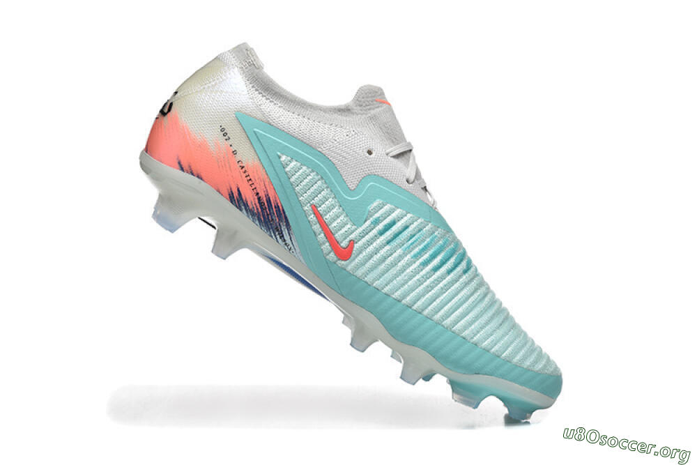 Nike Phantom 6 Low Elite FG Football Boots - Aqua/Soft Blue/Coral Pink 7
