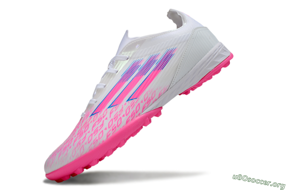 Adidas F50 Elite TF Football Shoes - White/Bright Pink/Light Blue 6