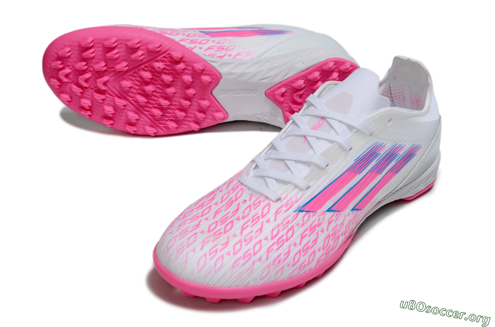 Adidas F50 Elite TF Football Shoes - White/Bright Pink/Light Blue 0