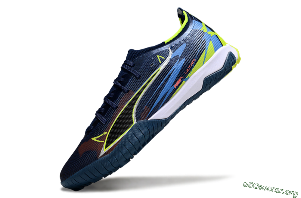 Puma Ultra Ultimate TF Football Shoes - Blue/Neon Green/Orange 5
