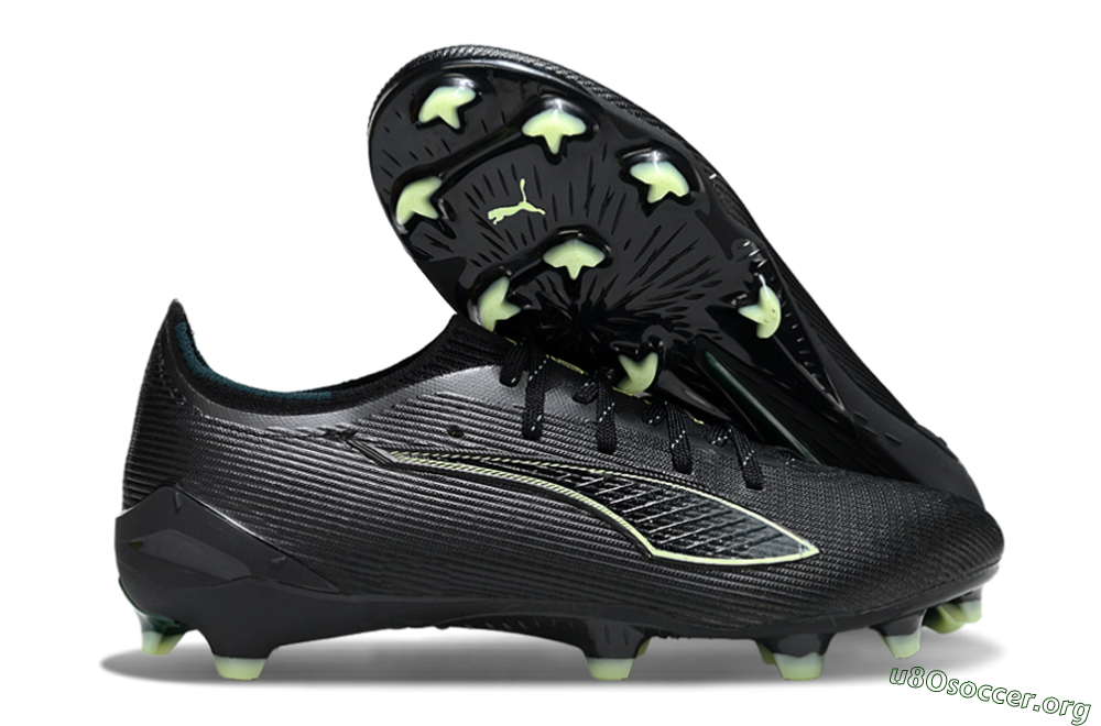 Puma Ultra Ultimate FG Football Boots - Black/Neon Green/Charcoal Gray 2