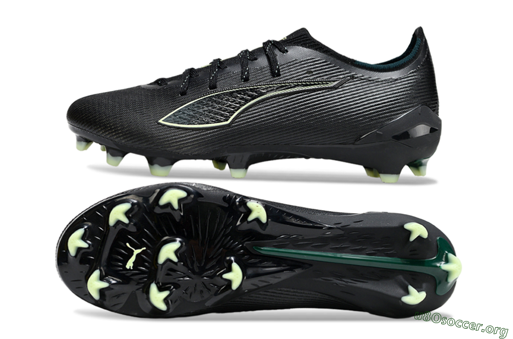 Puma Ultra Ultimate FG Football Boots - Black/Neon Green/Charcoal Gray 1