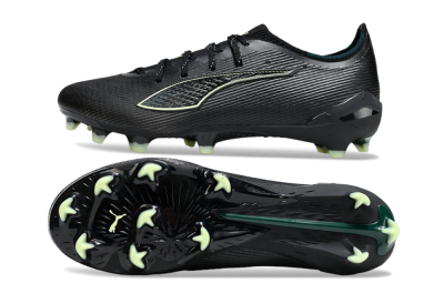 Puma Ultra Ultimate FG Football Boots - Black/Neon Green/Charcoal Gray