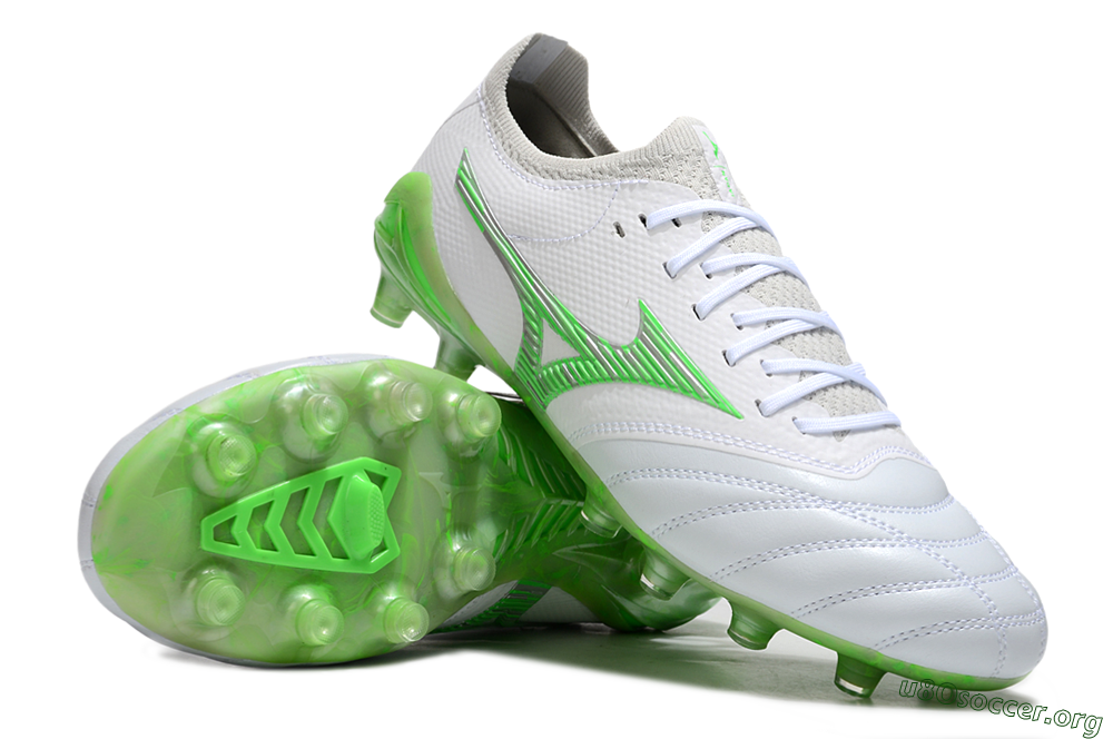 Mizuno Morelia Neo 4 FG Football Boots - White/Lime Green/Neon Green 1