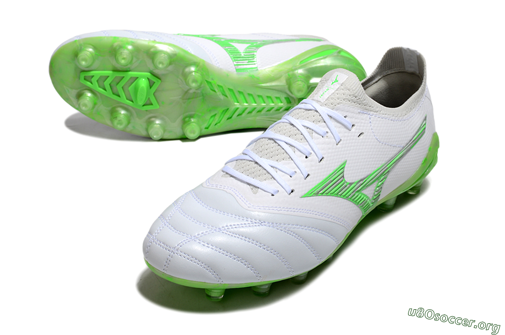 Mizuno Morelia Neo 4 FG Football Boots - White/Lime Green/Neon Green 0