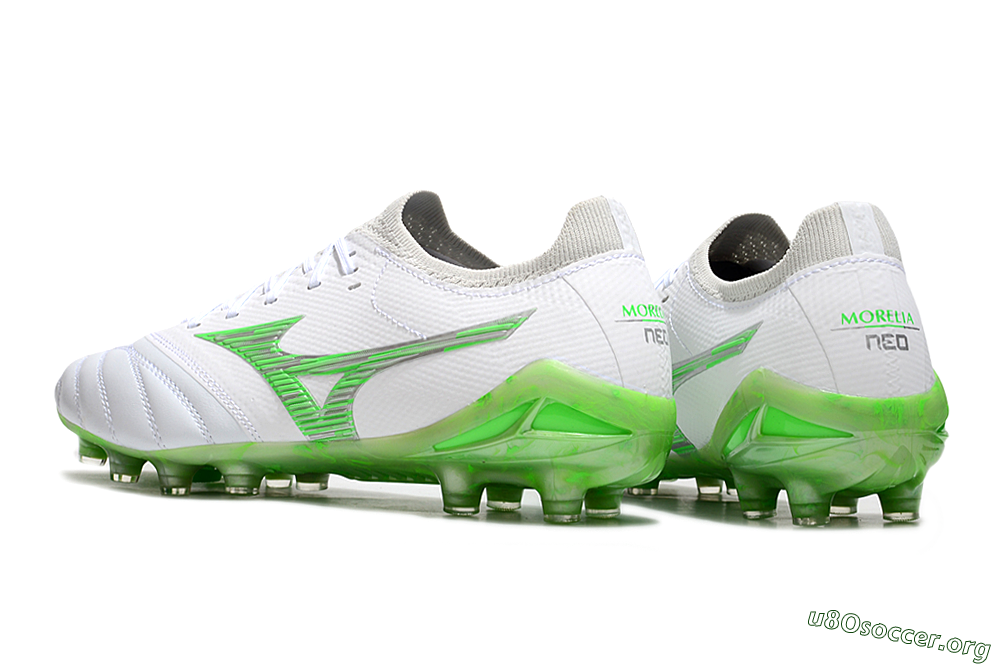 Mizuno Morelia Neo 4 FG Football Boots - White/Lime Green/Neon Green 4