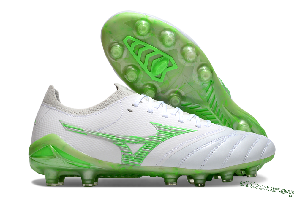 Mizuno Morelia Neo 4 FG Football Boots - White/Lime Green/Neon Green 2