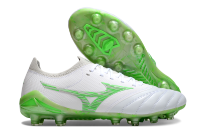 Mizuno Morelia Neo 4 FG Football Boots - White/Lime Green/Neon Green