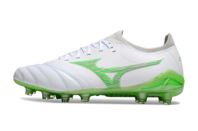 Mizuno Morelia Neo 4 FG Football Boots - White/Lime Green/Neon Green