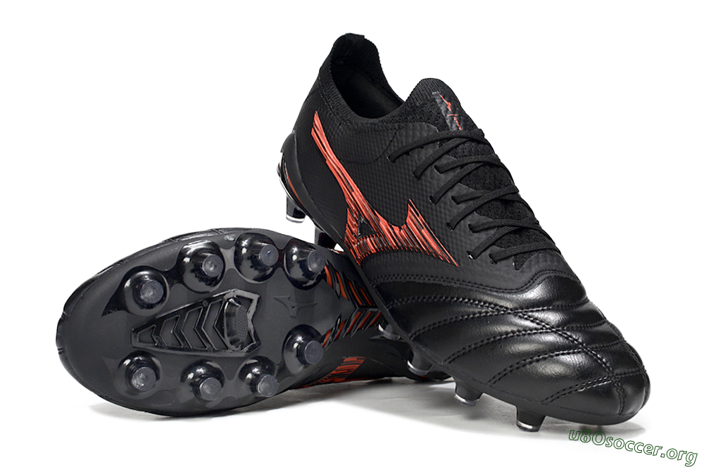 Mizuno Morelia Neo 4 FG Football Boots - Black/Fiery Red/Graphite Black 1
