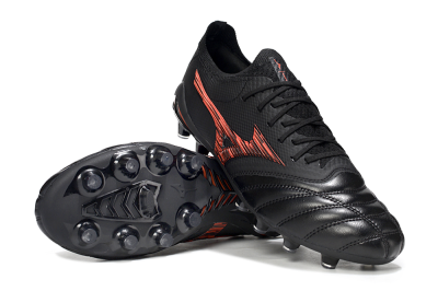 Mizuno Morelia Neo 4 FG Football Boots - Black/Fiery Red/Graphite Black