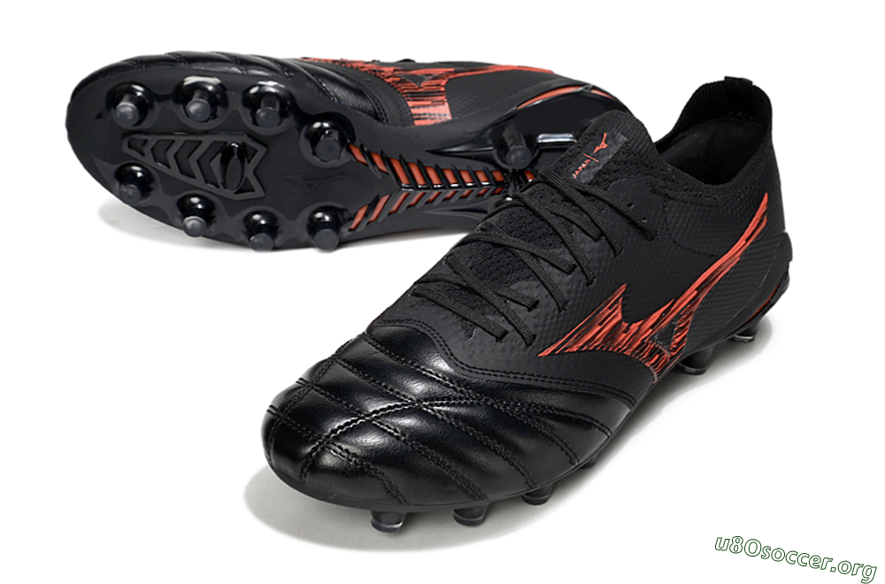 Mizuno Morelia Neo 4 FG Football Boots - Black/Fiery Red/Graphite Black 0