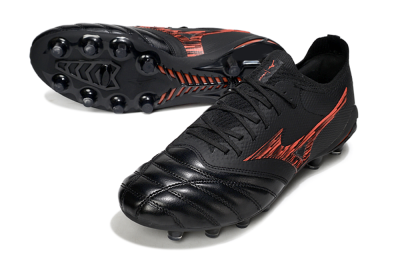 Mizuno Morelia Neo 4 FG Football Boots - Black/Fiery Red/Graphite Black