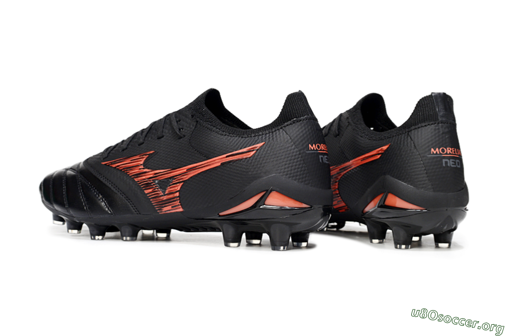 Mizuno Morelia Neo 4 FG Football Boots - Black/Fiery Red/Graphite Black 4
