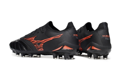 Mizuno Morelia Neo 4 FG Football Boots - Black/Fiery Red/Graphite Black