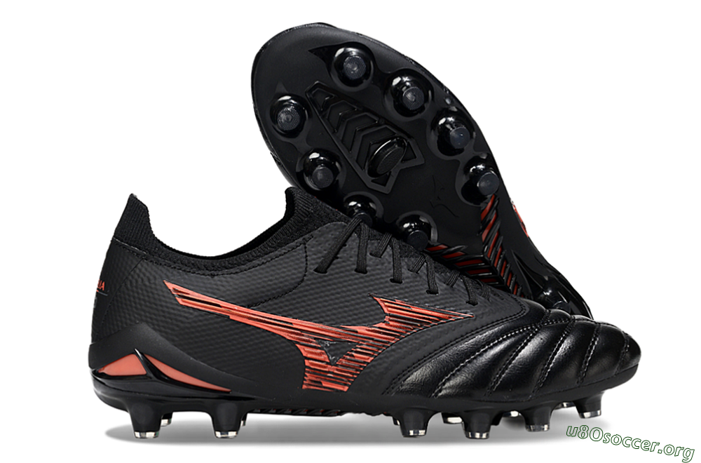 Mizuno Morelia Neo 4 FG Football Boots - Black/Fiery Red/Graphite Black 2
