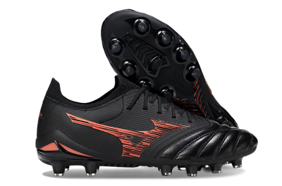Mizuno Morelia Neo 4 FG Football Boots - Black/Fiery Red/Graphite Black