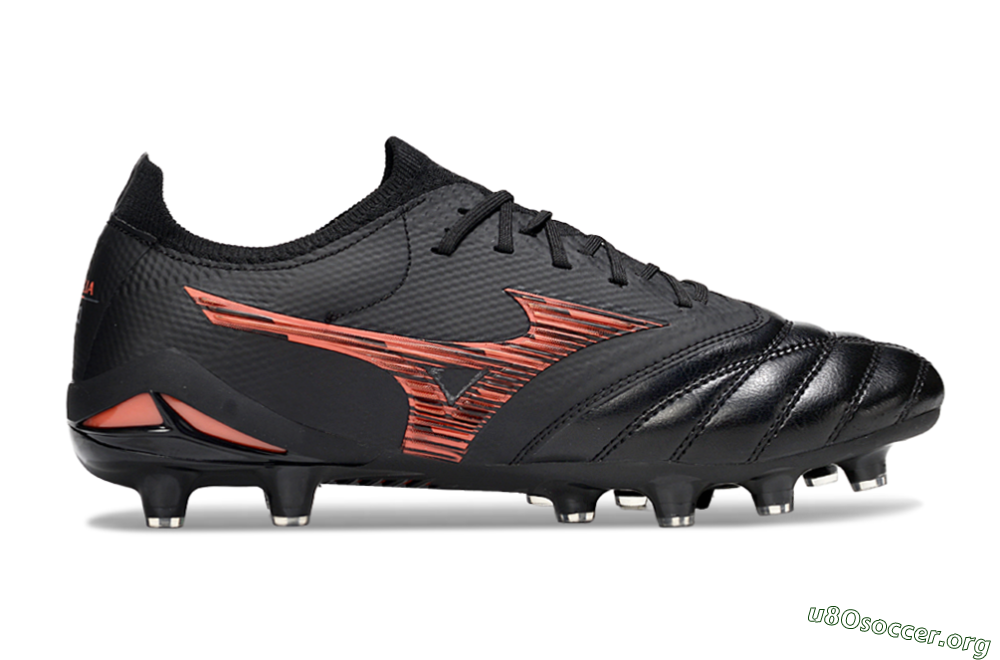 Mizuno Morelia Neo 4 FG Football Boots - Black/Fiery Red/Graphite Black 5