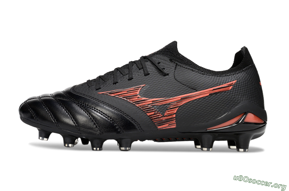 Mizuno Morelia Neo 4 FG Football Boots - Black/Fiery Red/Graphite Black 3