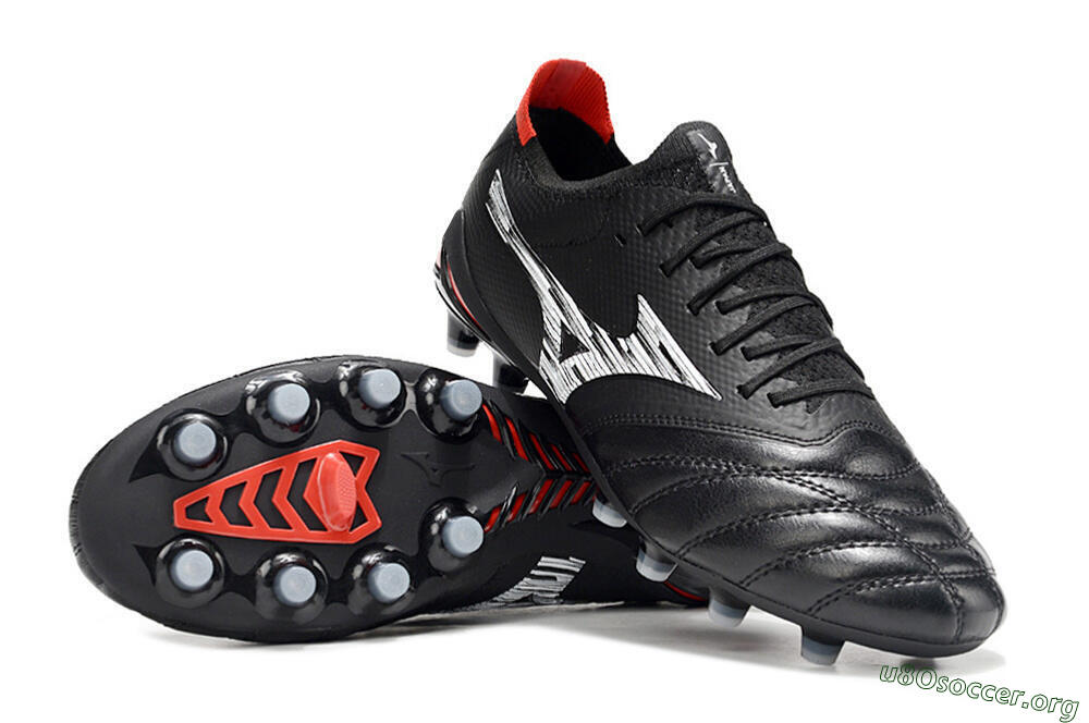 Mizuno Morelia Neo 4 FG Football Boots - Black/Crimson Red/Steel Gray 1