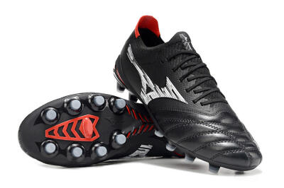Mizuno Morelia Neo 4 FG Football Boots - Black/Crimson Red/Steel Gray