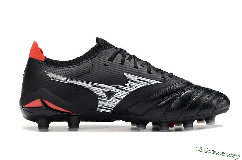 Mizuno Morelia Neo 4 FG Football Boots - Black/Crimson Red/Steel Gray 5