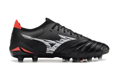 Mizuno Morelia Neo 4 FG Football Boots - Black/Crimson Red/Steel Gray