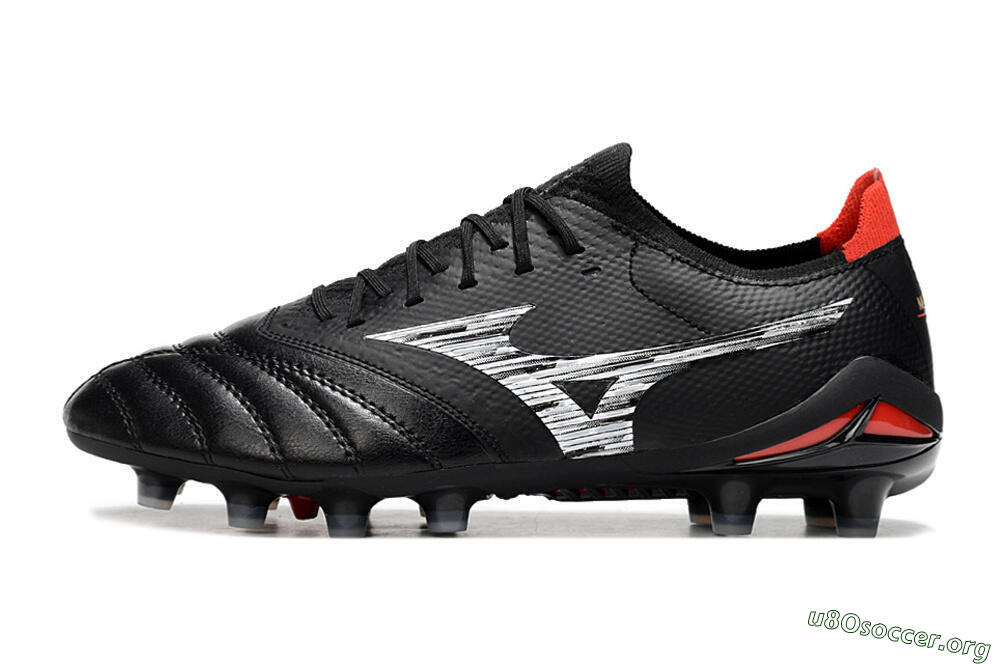Mizuno Morelia Neo 4 FG Football Boots - Black/Crimson Red/Steel Gray 3