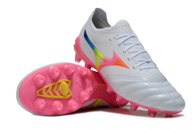 Mizuno Morelia Neo 4 FG Football Boots - White/Vibrant Pink/Neon Yellow