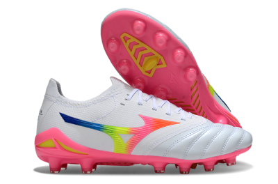 Mizuno Morelia Neo 4 FG Football Boots - White/Vibrant Pink/Neon Yellow