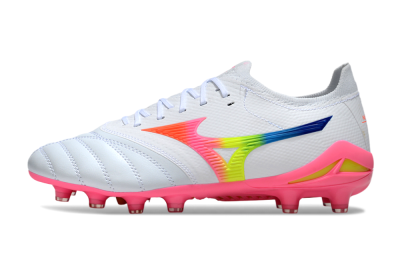 Mizuno Morelia Neo 4 FG Football Boots - White/Vibrant Pink/Neon Yellow