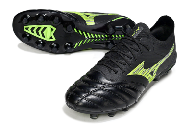 Mizuno Morelia Neo 4 FG Football Boots - Black/Vibrant Green/Neon Yellow