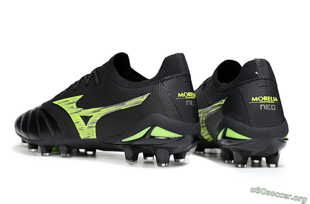 Mizuno Morelia Neo 4 FG Football Boots - Black/Vibrant Green/Neon Yellow 4
