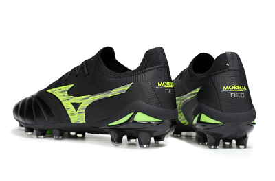 Mizuno Morelia Neo 4 FG Football Boots - Black/Vibrant Green/Neon Yellow