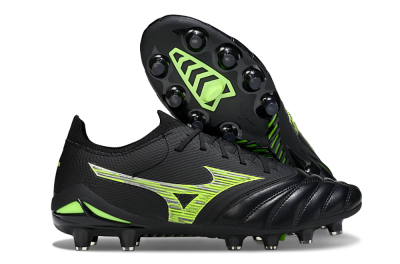 Mizuno Morelia Neo 4 FG Football Boots - Black/Vibrant Green/Neon Yellow