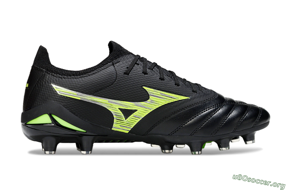 Mizuno Morelia Neo 4 FG Football Boots - Black/Vibrant Green/Neon Yellow 5