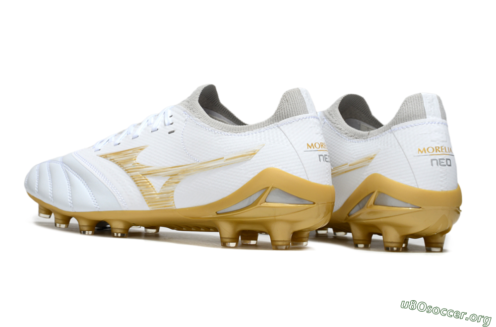 Mizuno Morelia Neo 4 FG Football Boots - White/Golden Accent/Classic White 4
